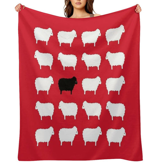 Black Sheep Sweater Pattern Travel-friendly Throw Blanket