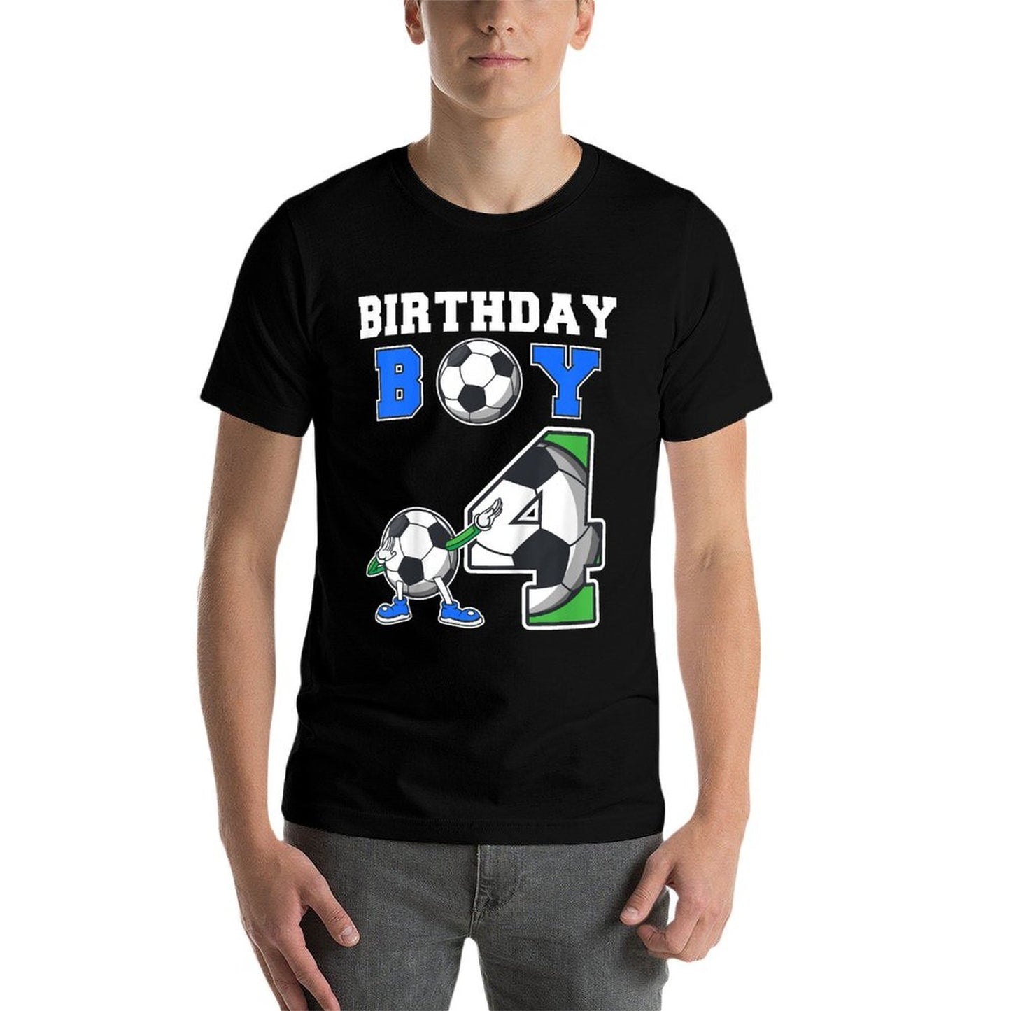 Kids Soccer Birthday Boy 4th Soccer Birthday Party 4 Year Old  Lightweight T-Shirt