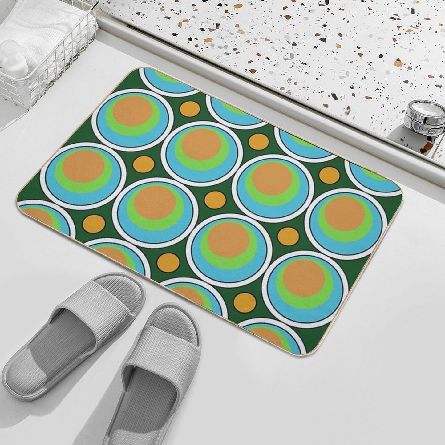 Retro Seventies Abstract Design  Multi-Purpose Bath Mat