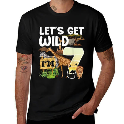 7 Year Old Zoo Birthday Safari Jungle Animal 7th B-day  Eco-friendly Material T-Shirt