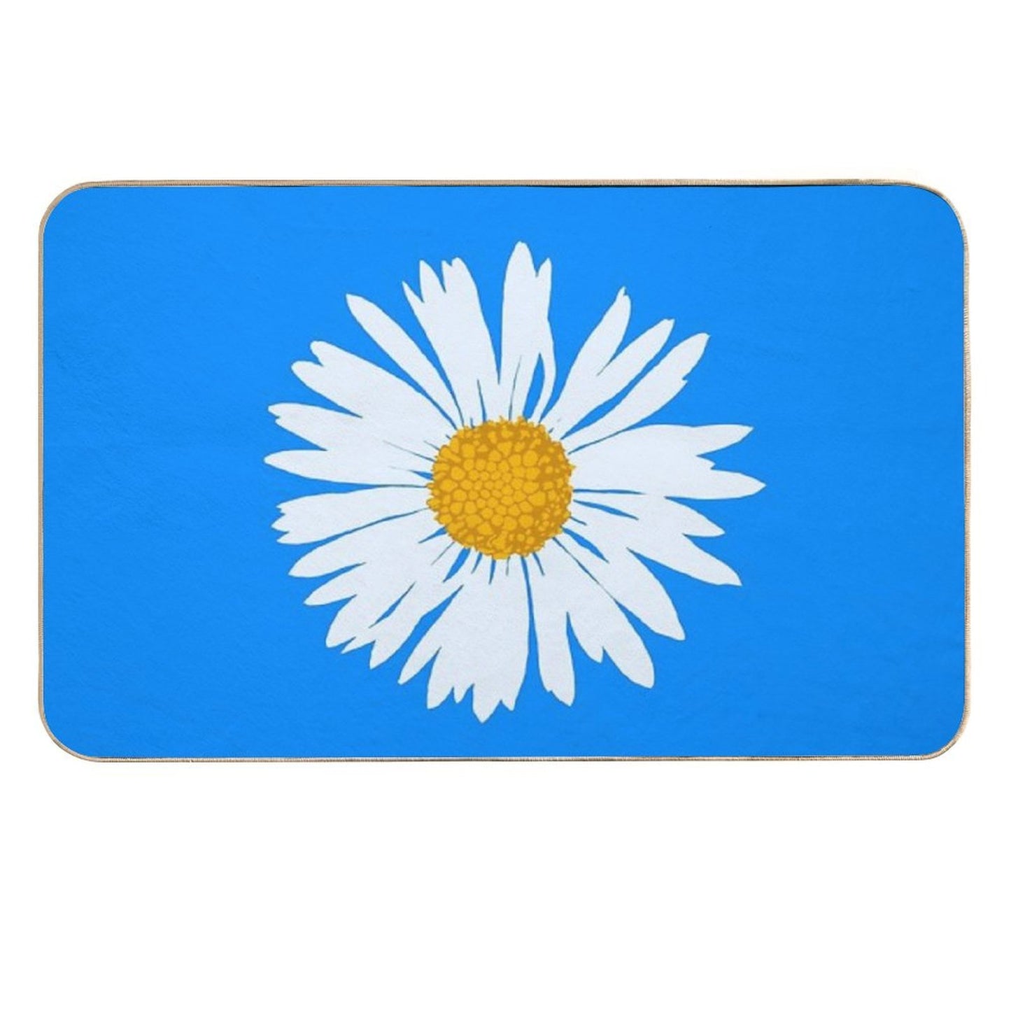Hand-painted Daisy Blossom - Botanical Illustration Bellis Perennis  Slip-Resistant Bath Mat