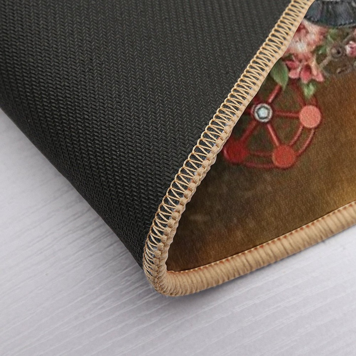 Steampunk Design with Clocks, Gears And Flowers  Odorless Bath Mat