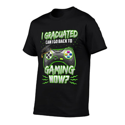 Funny Can I Go Back to Gaming Graduation Video Game Gamer  Cotton T-Shirt