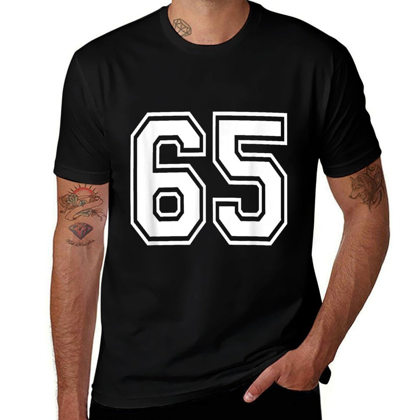Number 65 Numbered Uniform Sports Jersey Team 65th Birthday  Versatile T-Shirt