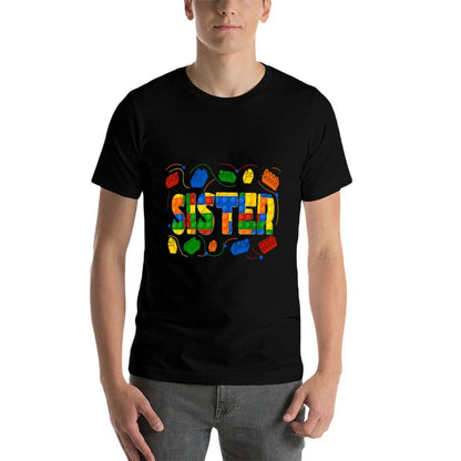 Building Bricks Blocks Sister Master Builder Family Matching  Easy-care T-Shirt