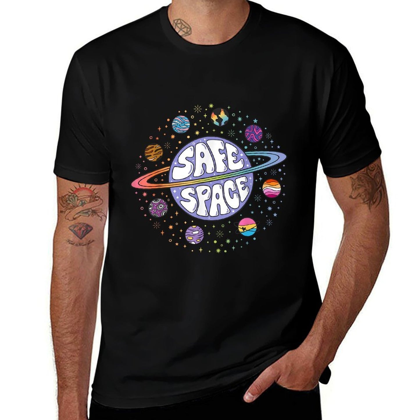 Safe Space Equal Rights Rainbow LGBT Gay Lesbian Trans Pride  Classic T-Shirt