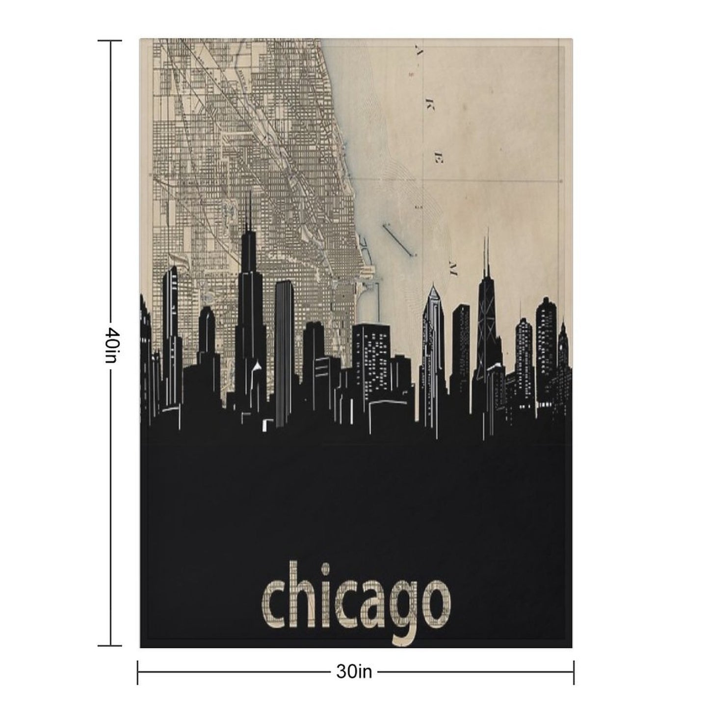 Chicago Skyline Compact Throw Blanket