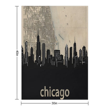 Chicago Skyline Compact Throw Blanket