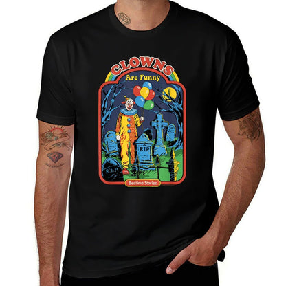 Steven Rhodes Clowns Are Funny Graveyard Retro Dark Humor  Fade-proof Color T-Shirt
