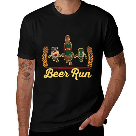 Funny Beer Running Gift BEER RUN  Relaxed-fit T-Shirt