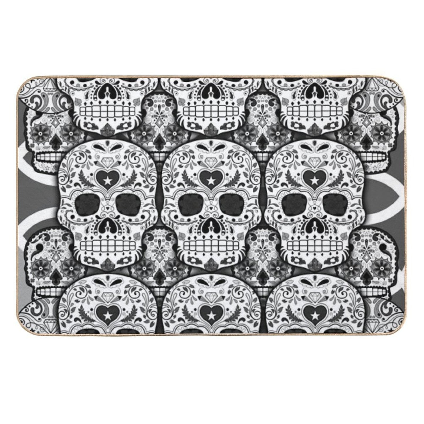 Sugar Skulls  Fade-Resistant Bath Mat