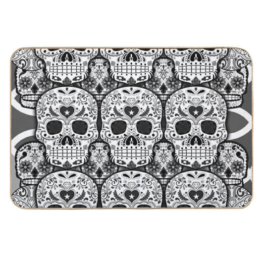 Sugar Skulls  Fade-Resistant Bath Mat