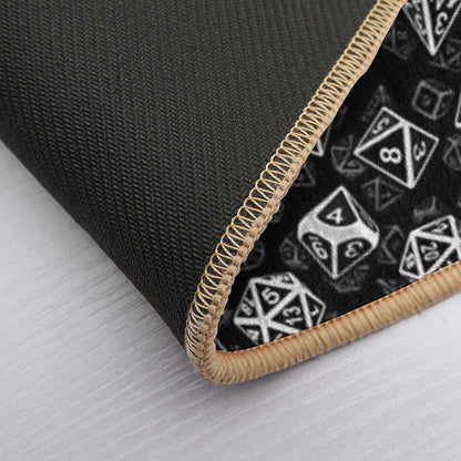 D20 Dice Set Pattern (White)  Easy To Clean Bath Mat