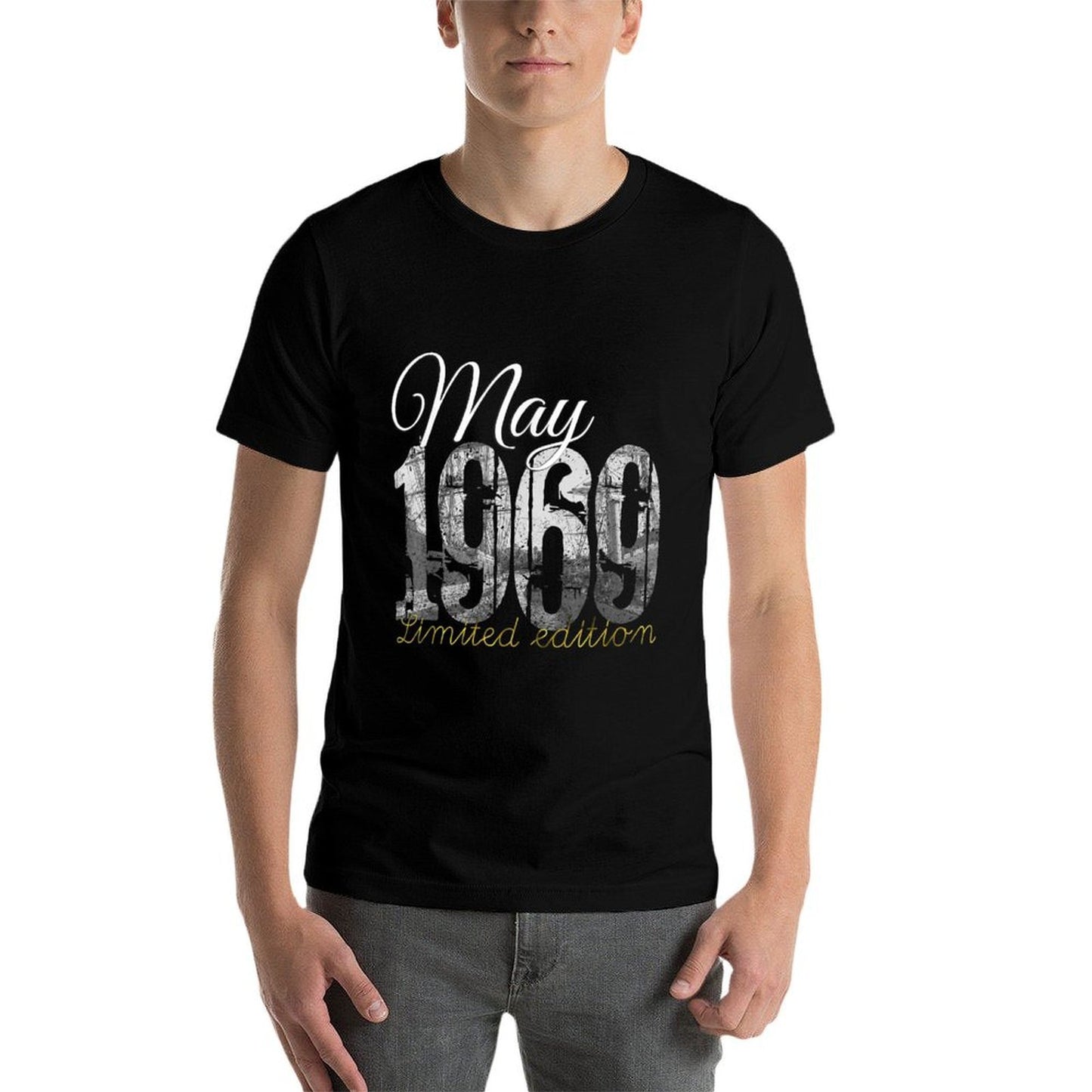 May 1969 - 50 Year Old 1969 50th Birthday Gift  Oversized Silhouette T-Shirt