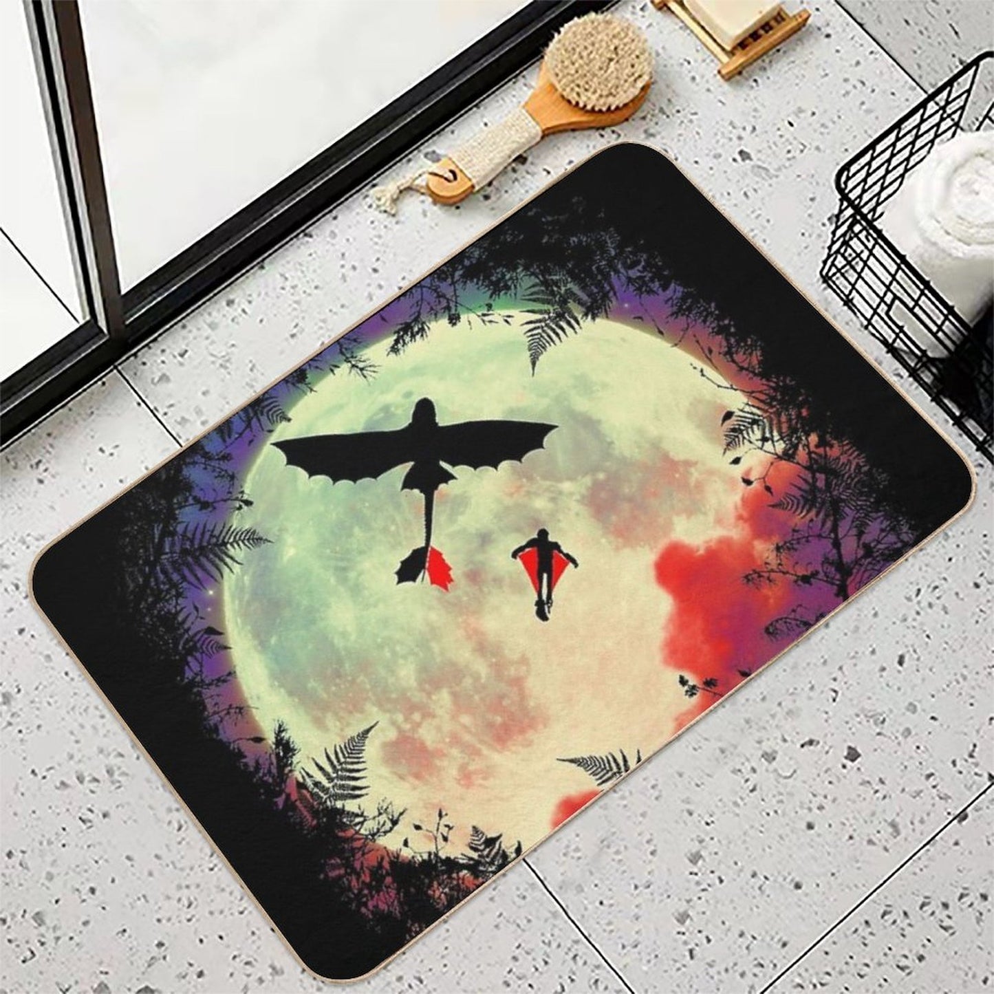 Dragon Moon  Repositionable Bath Mat
