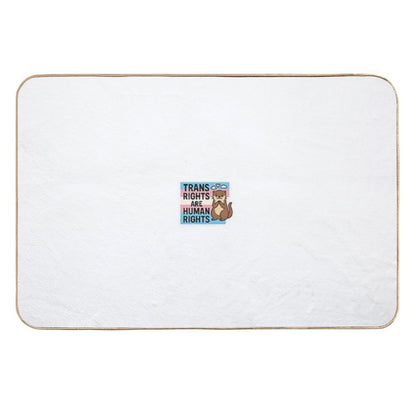 Trans Rights Are Human Rights – Otter Pride Sticker  Non-Slip Bath Mat