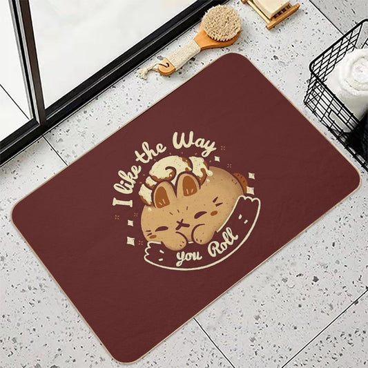 Kawaii Cinnamon Roll Bunny  Repositionable Bath Mat
