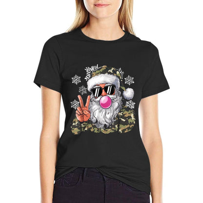 Funny Christmas Camouflage Camo Santa Hello Hunting Season Comfortable T-Shirt