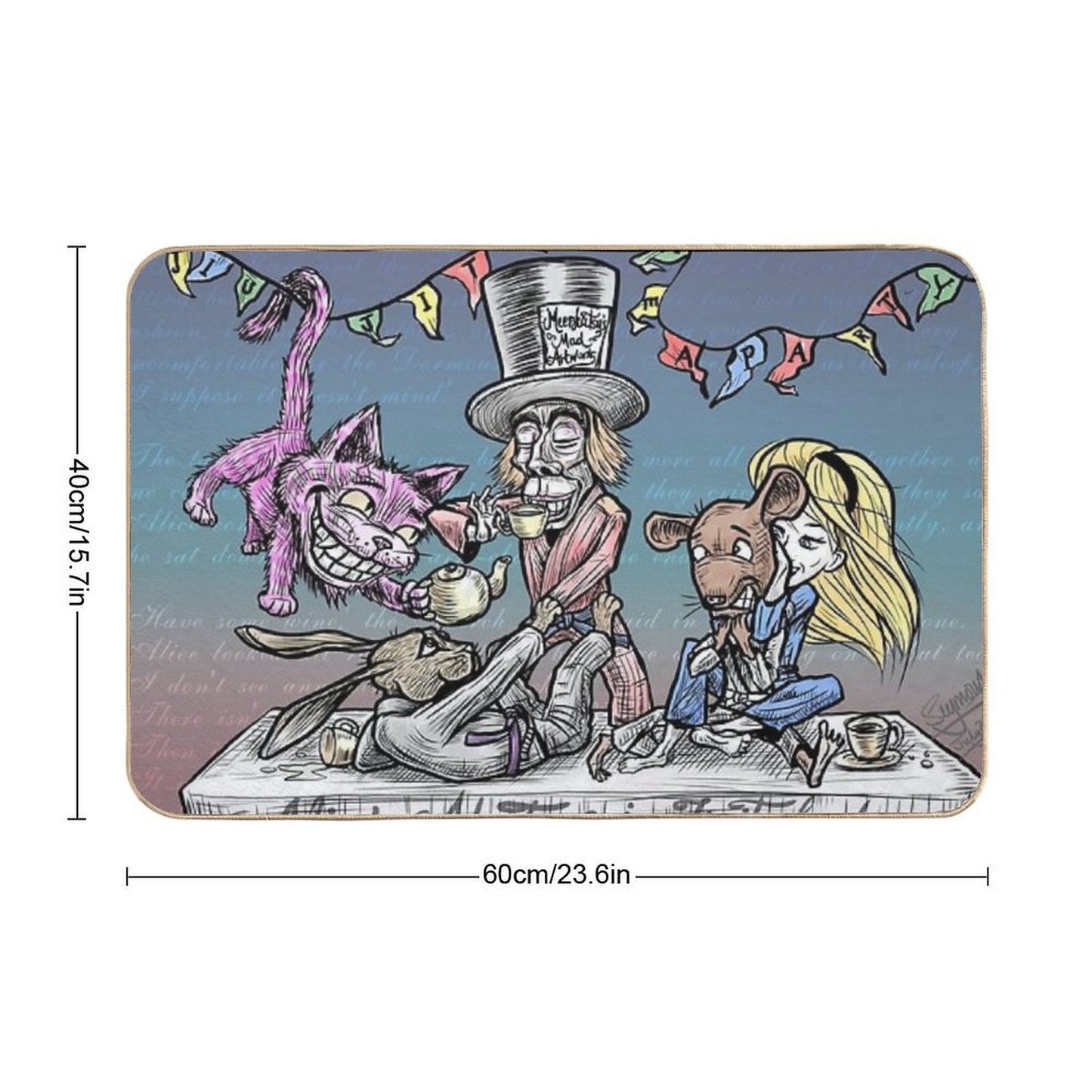 Mad Jiu Jitsu Tea Party Durable Bath Mat