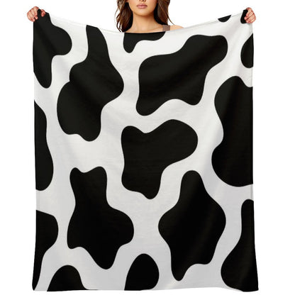 Cow Print Machine-washable Throw Blanket