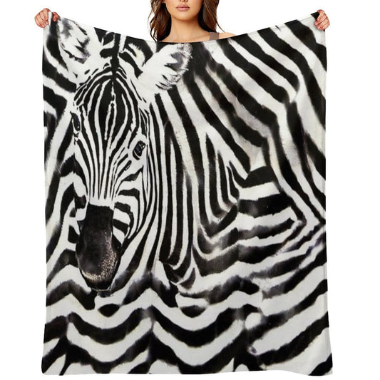Zebra Skin Pattern Anti-pilling Throw Blanket