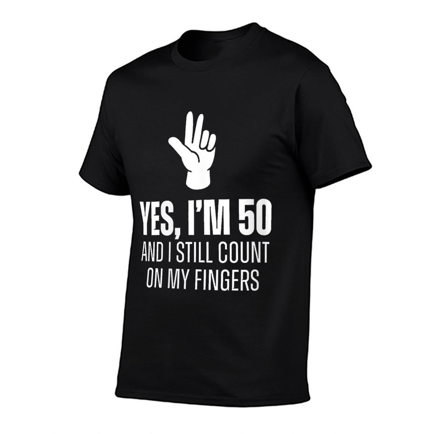 Womens Yes I'm 50 Still Count On Fingers Funny 50th Birthday  Soft T-Shirt