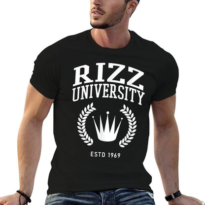 Rizz University Funny Meme Rizzler W Rizz God  Ribbed Collar T-Shirt