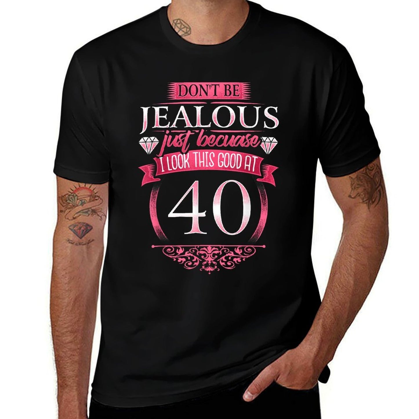 Don't Be Jealous 40, Womens 40th Birthday T-shirt  Oversized Silhouette T-Shirt