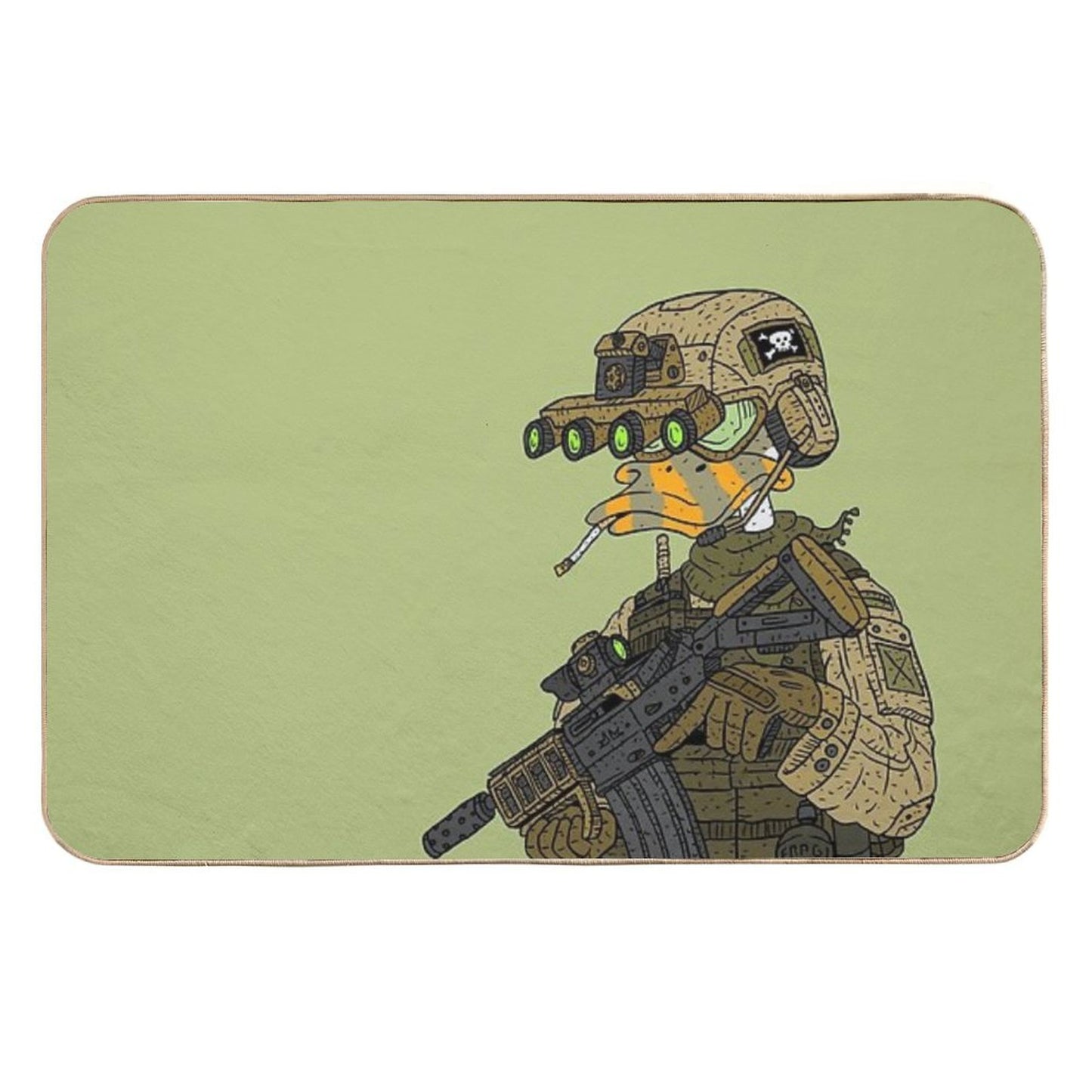 Special Forces Duck. Army Soldier.  Dirt-Trapping Bath Mat