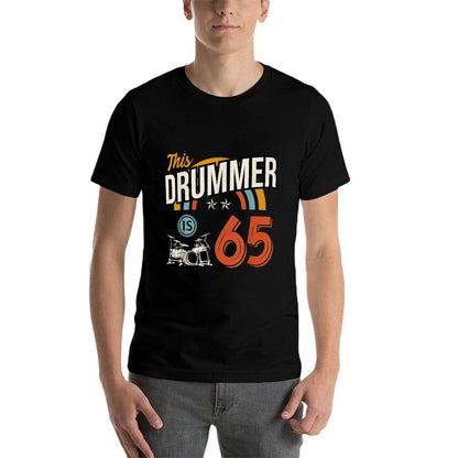 Vintage 65 Year Old Birthday Drummer Drums 65th B-Day Crew  Versatile T-Shirt