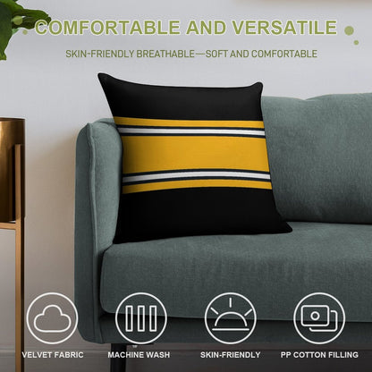 Pittsburgh Soft Short Plush Fabric Throw Pillow