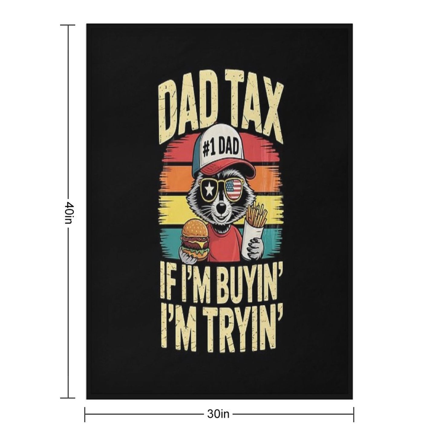 Dad Tax If I'm Buying I'm Tryin Funny Dad 4th Of July Retro Wrinkle-free Throw Blanket