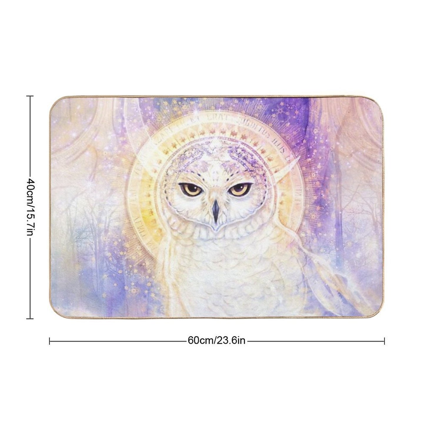 Snow Moon - Beautiful Snowy Owl Art, Magical Owl Art, Witchy Art  Long-Lasting Bath Mat
