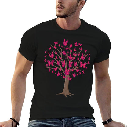 Nature Butterfly Tree Nature Butterfly Love Butterflies  Fade-proof Color T-Shirt