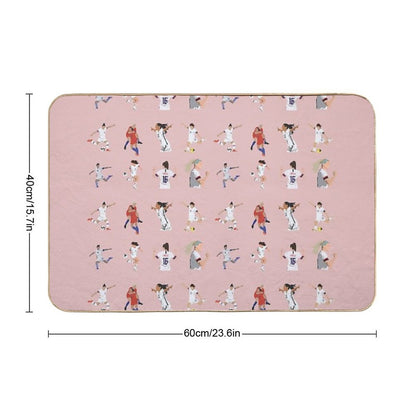 USWNT Players Pattern  Easy To Clean Bath Mat