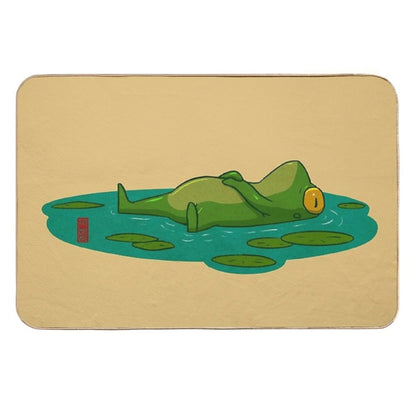 Chill Lilypad Mood Frog  Dirt-Trapping Bath Mat