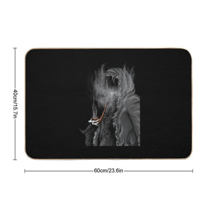 Grim Reaper Still Smoking  Fade-Resistant Bath Mat