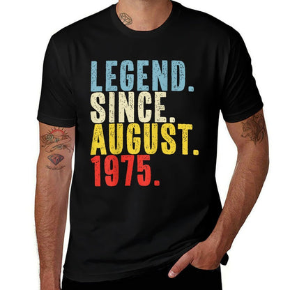 50 Year Old Legend Since August 1975 Retro 50th Birthday  Breathable T-Shirt