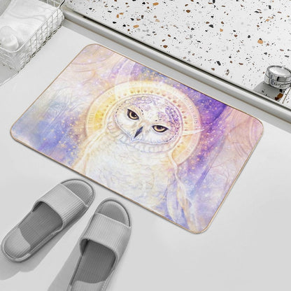 Snow Moon - Beautiful Snowy Owl Art, Magical Owl Art, Witchy Art  Long-Lasting Bath Mat