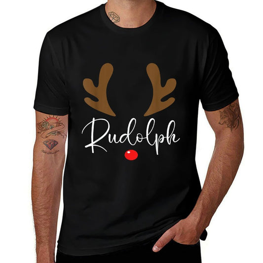 Most Likely To Try Ride Rudolph Funny Couples Christmas  Trendy Pattern T-Shirt