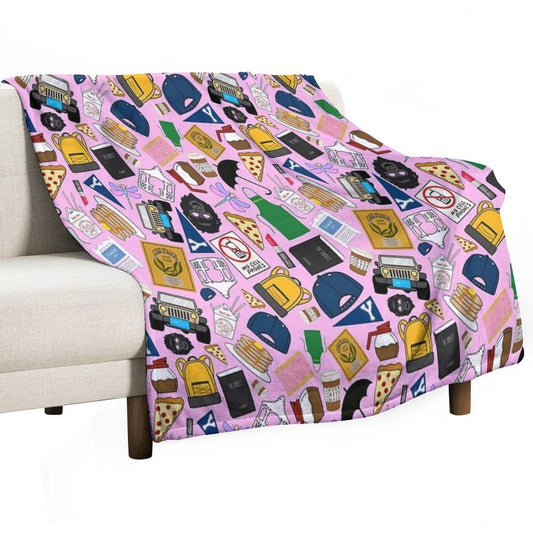 Ultimate Fan Pattern Icons All Over Print Pink Pack Sustainable Throw Blanket