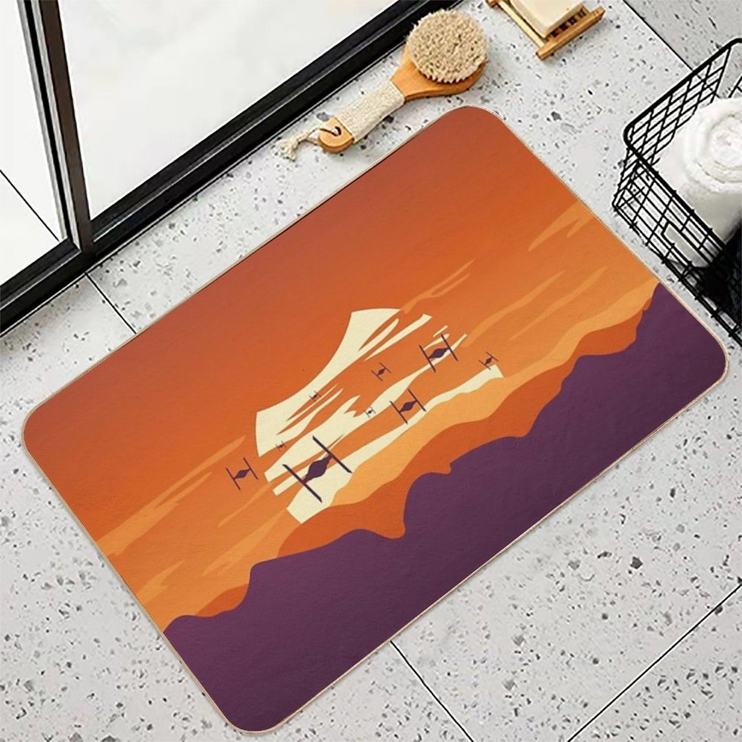 Purple Tie Fighter  Non-Slip Bath Mat