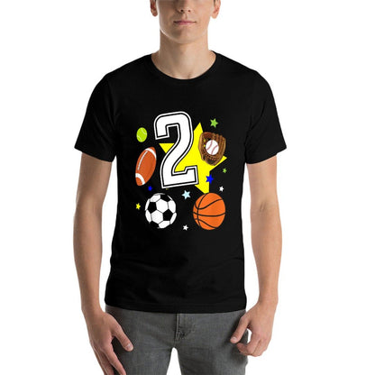 Kids 2nd Birthday Sports Birthday Theme 2 Year Old Boy  Affordable Price T-Shirt
