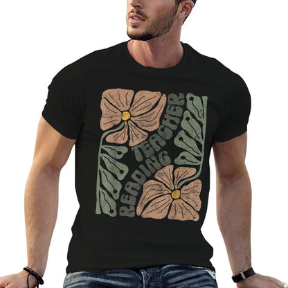 Boho Floral Reading Teacher Retro Reading Specialist Wildfl  Affordable Price T-Shirt