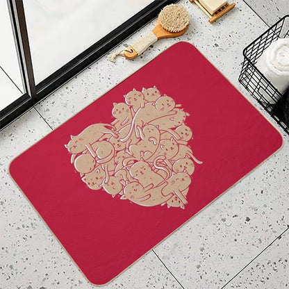 I Love Cats Heart  Easy Maintenance Bath Mat