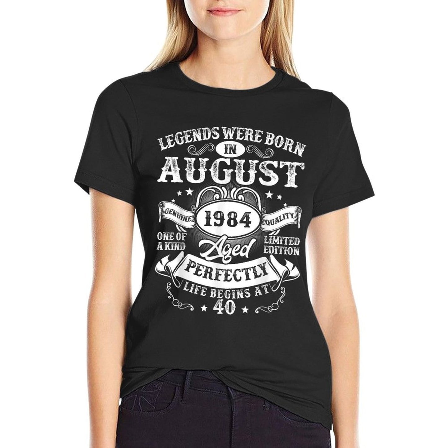 Legends Were Born in August 1984 Vintage 40th Birthday Men  Relaxed-fit T-Shirt