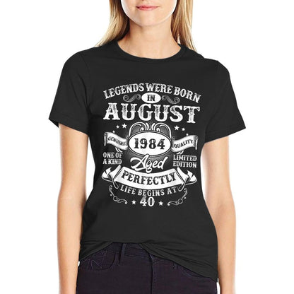 Legends Were Born in August 1984 Vintage 40th Birthday Men  Relaxed-fit T-Shirt
