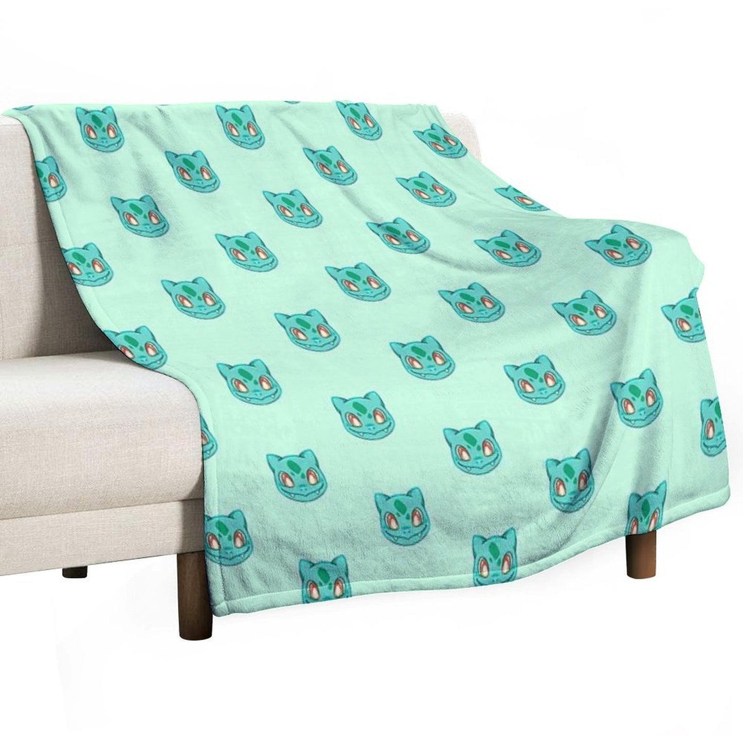 Búlbásáúr Cute!  Grass Type  Kawaii Plant Video Game Turtle Gift-ready Throw Blanket
