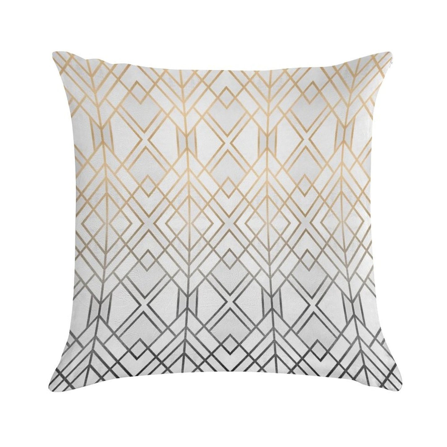 Gold And Grey Geo Soft Fade-Resistant Throw Pillow