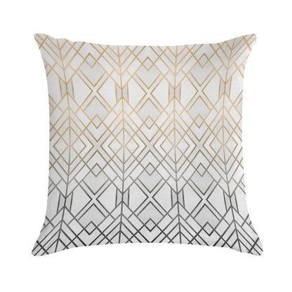 Gold And Grey Geo Soft Fade-Resistant Throw Pillow